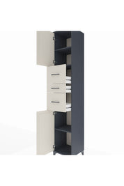 Hyperion Dolap 3 Raflı 3 Çekmeceli 2 Kapaklı 44x44x243 Antrasit-Aytaşı