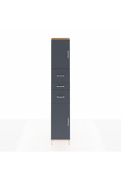 Hyperion Dolap 3 Raflı 3 Çekmeceli 2 Kapaklı 44x44x243 Çam-Antrasit