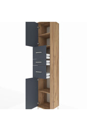 Hyperion Dolap 3 Raflı 3 Çekmeceli 2 Kapaklı 44x44x243 Çam-Antrasit