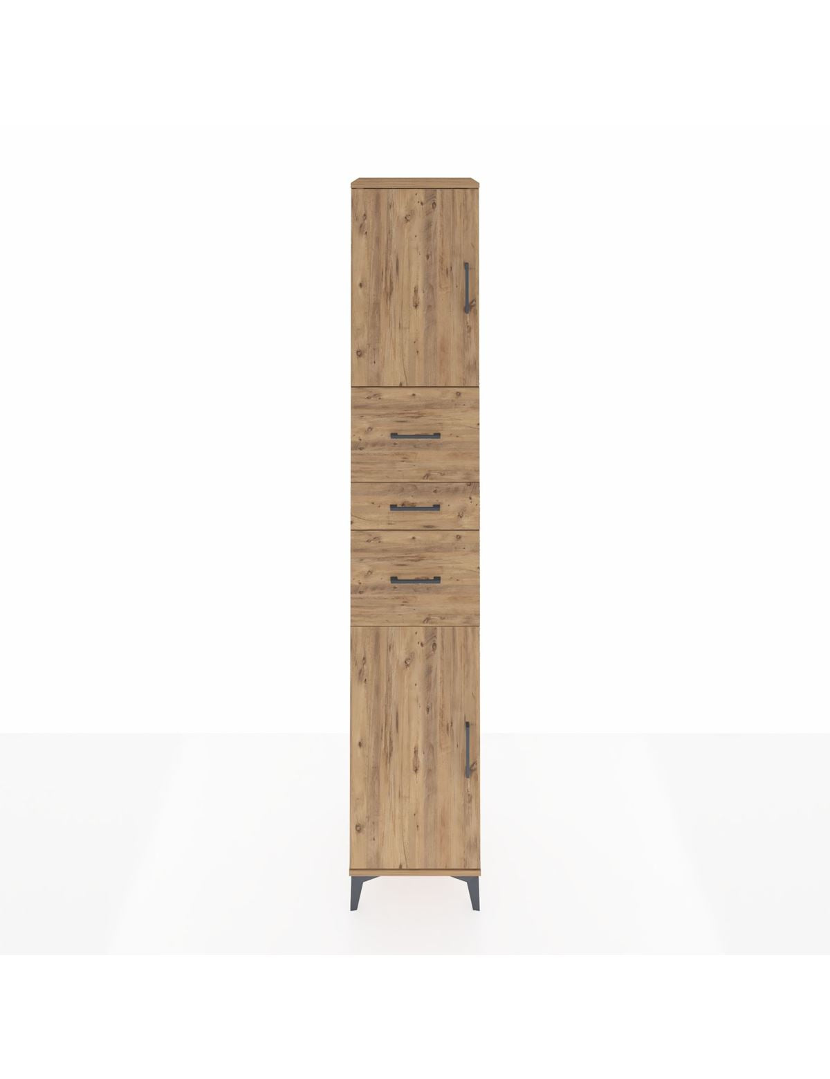 Hyperion Dolap 3 Raflı 3 Çekmeceli 2 Kapaklı 44x44x243 Çam-Çam