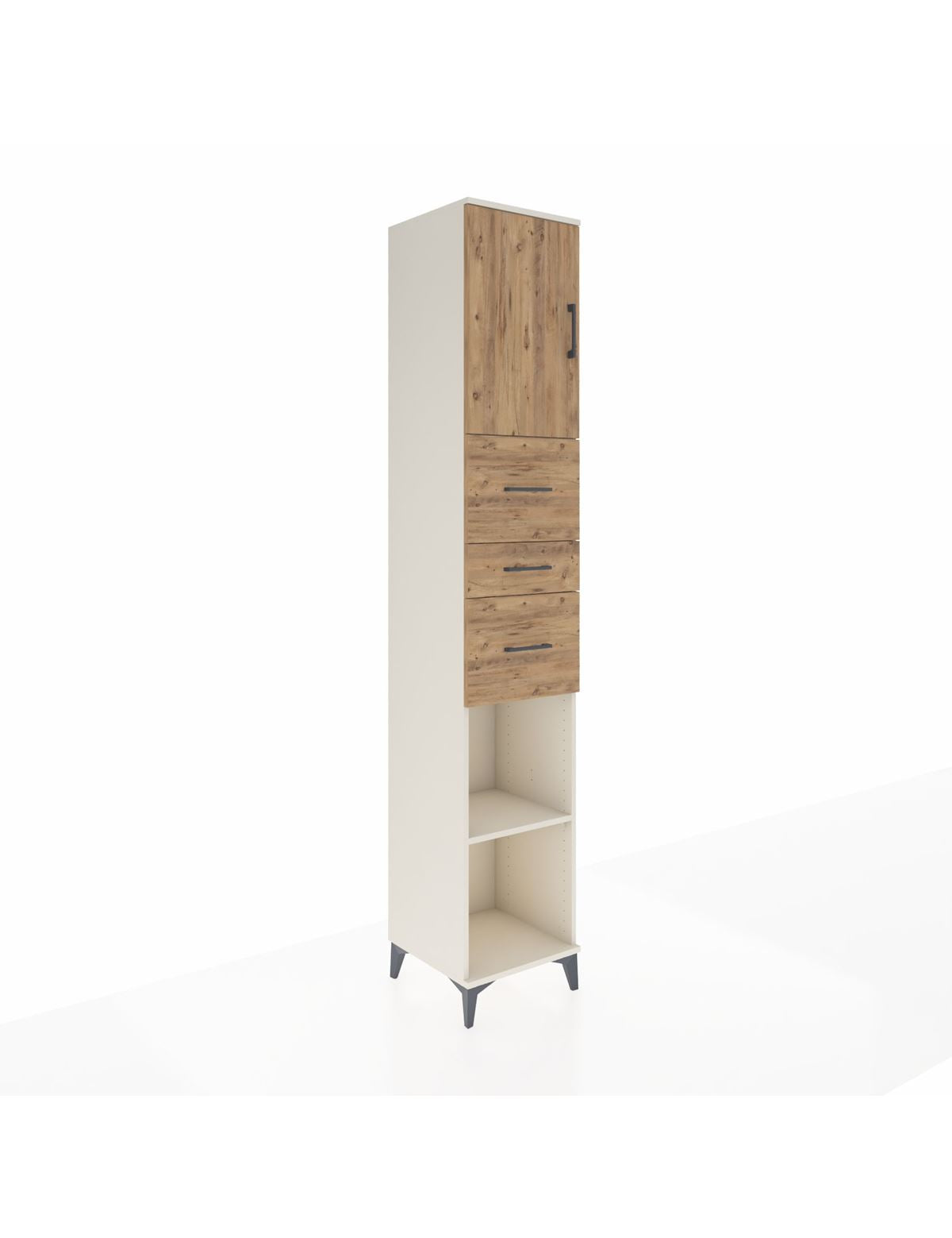 Hyperion Dolap 3 Raflı 3 Çekmeceli Tek Kapaklı 44x44x243 Aytaşı-Çam