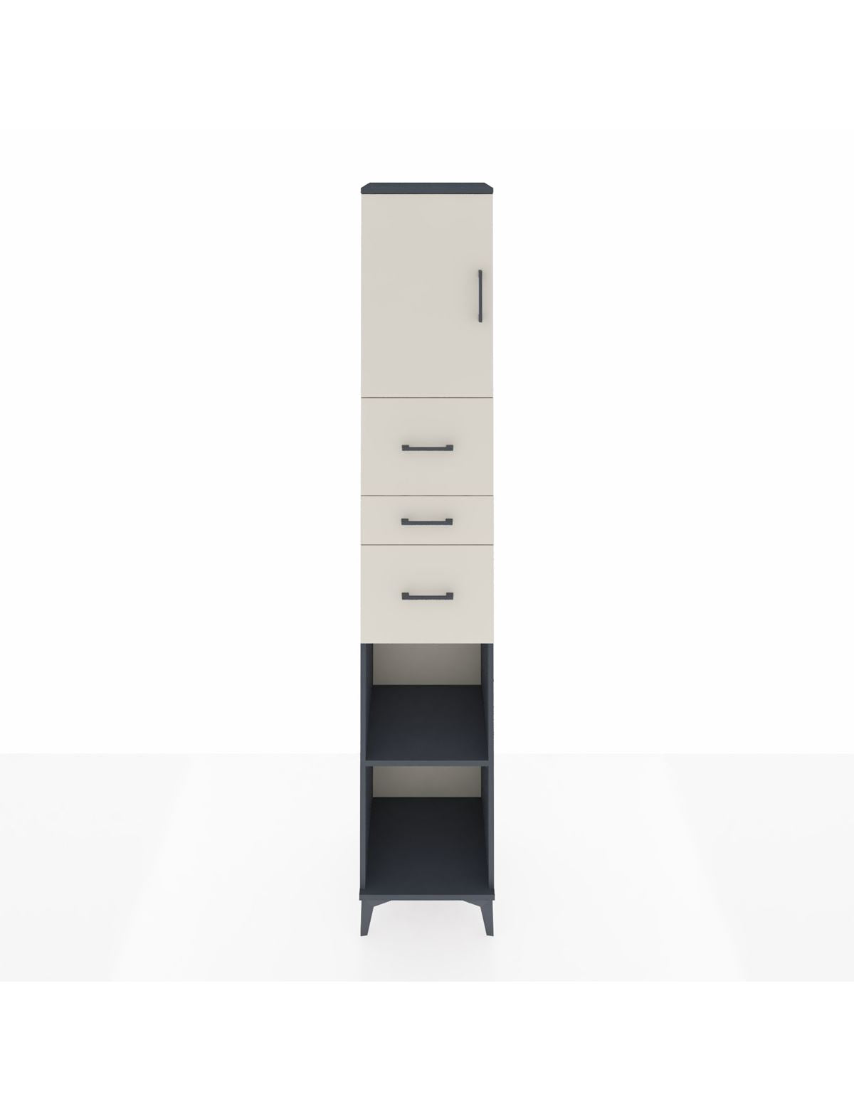 Hyperion Dolap 3 Raflı 3 Çekmeceli Tek Kapaklı 44x44x243 Antrasit-Aytaşı