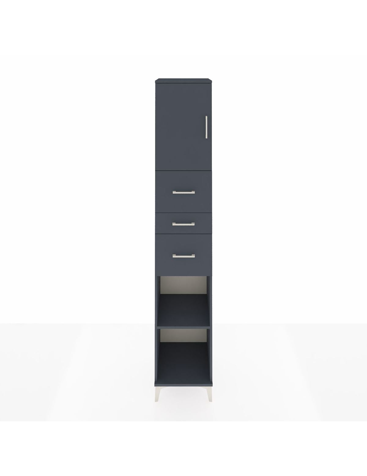 Hyperion Dolap 3 Raflı 3 Çekmeceli Tek Kapaklı 44x44x243 Antrasit-Antrasit