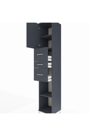 Hyperion Dolap 3 Raflı 3 Çekmeceli Tek Kapaklı 44x44x243 Antrasit-Antrasit