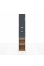 Hyperion Dolap 3 Raflı 3 Çekmeceli Tek Kapaklı 44x44x243 Çam-Antrasit