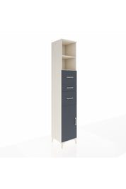 Hyperion Dolap 3 Raflı 3 Çekmeceli Tek Kapaklı 44x44x243 Aytaşı-Antrasit