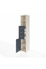 Hyperion Dolap 3 Raflı 3 Çekmeceli Tek Kapaklı 44x44x243 Aytaşı-Antrasit