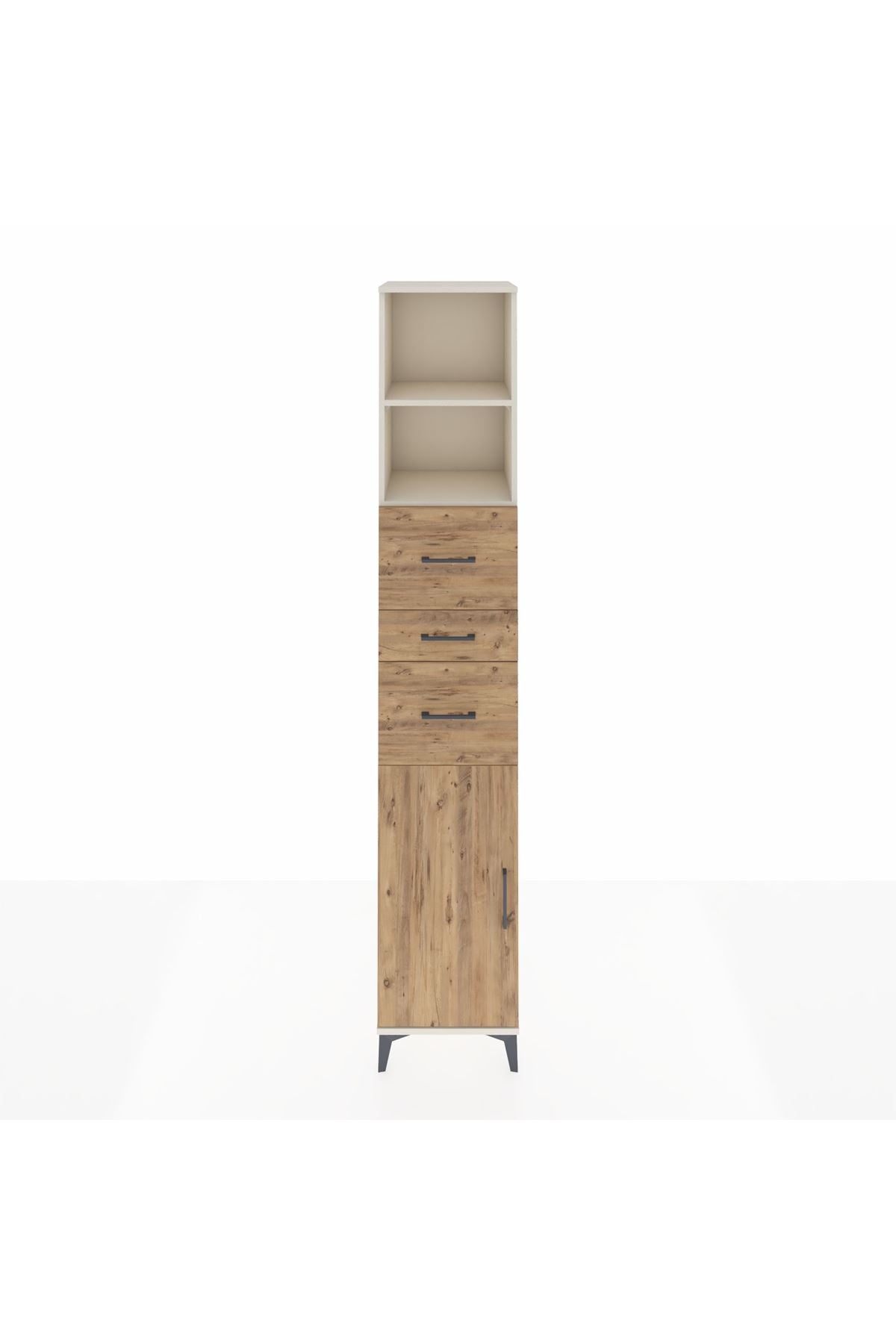 Hyperion Dolap 3 Raflı 3 Çekmeceli Tek Kapaklı 44x44x243 Aytaşı-Çam