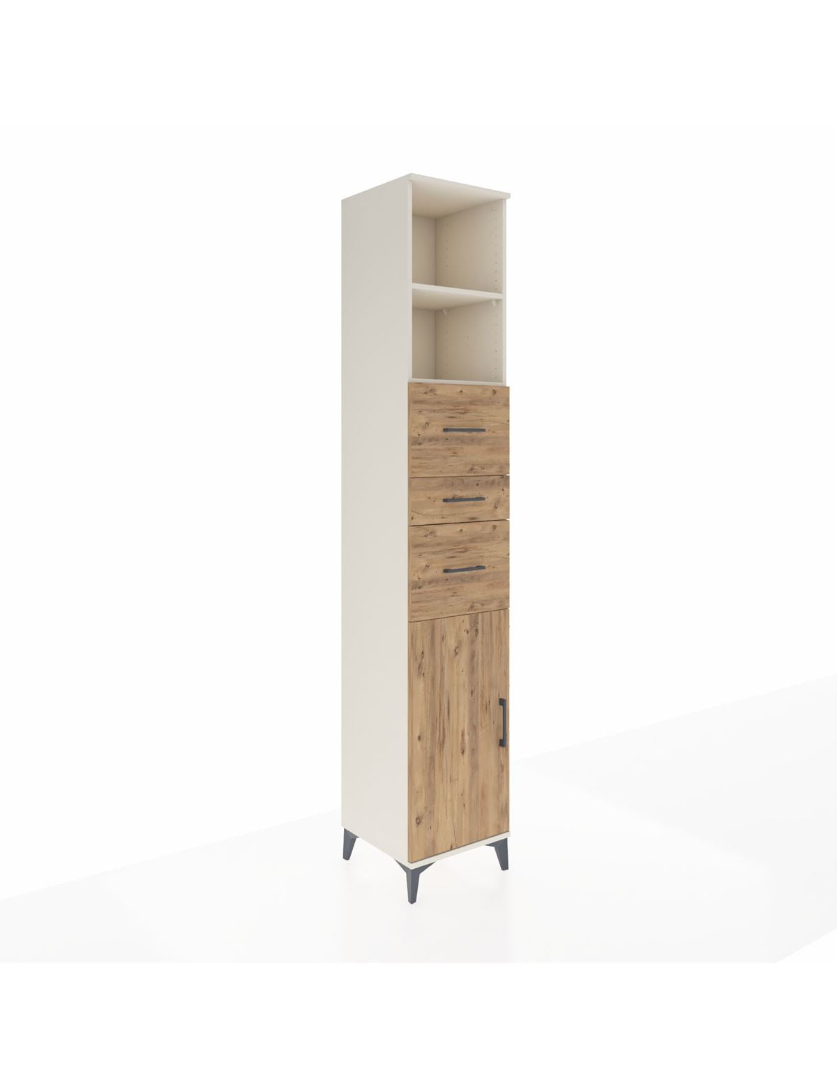 Hyperion Dolap 3 Raflı 3 Çekmeceli Tek Kapaklı 44x44x243 Aytaşı-Çam