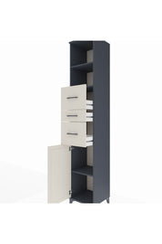 Hyperion Dolap 3 Raflı 3 Çekmeceli Tek Kapaklı 44x44x243 Antrasit-Aytaşı