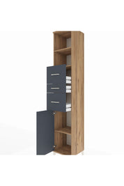 Hyperion Dolap 3 Raflı 3 Çekmeceli Tek Kapaklı 44x44x243 Çam-Antrasit