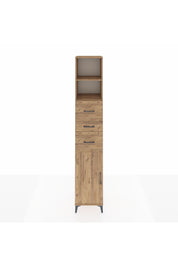 Hyperion Dolap 3 Raflı 3 Çekmeceli Tek Kapaklı 44x44x243 Çam-Çam