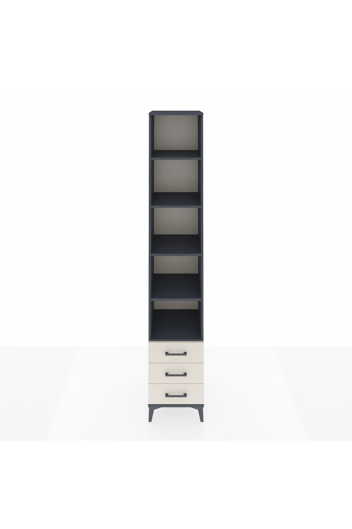 Hyperion Dolap 5 Raflı 3 Çekmeceli 44x44x243 Antrasit-Aytaşı
