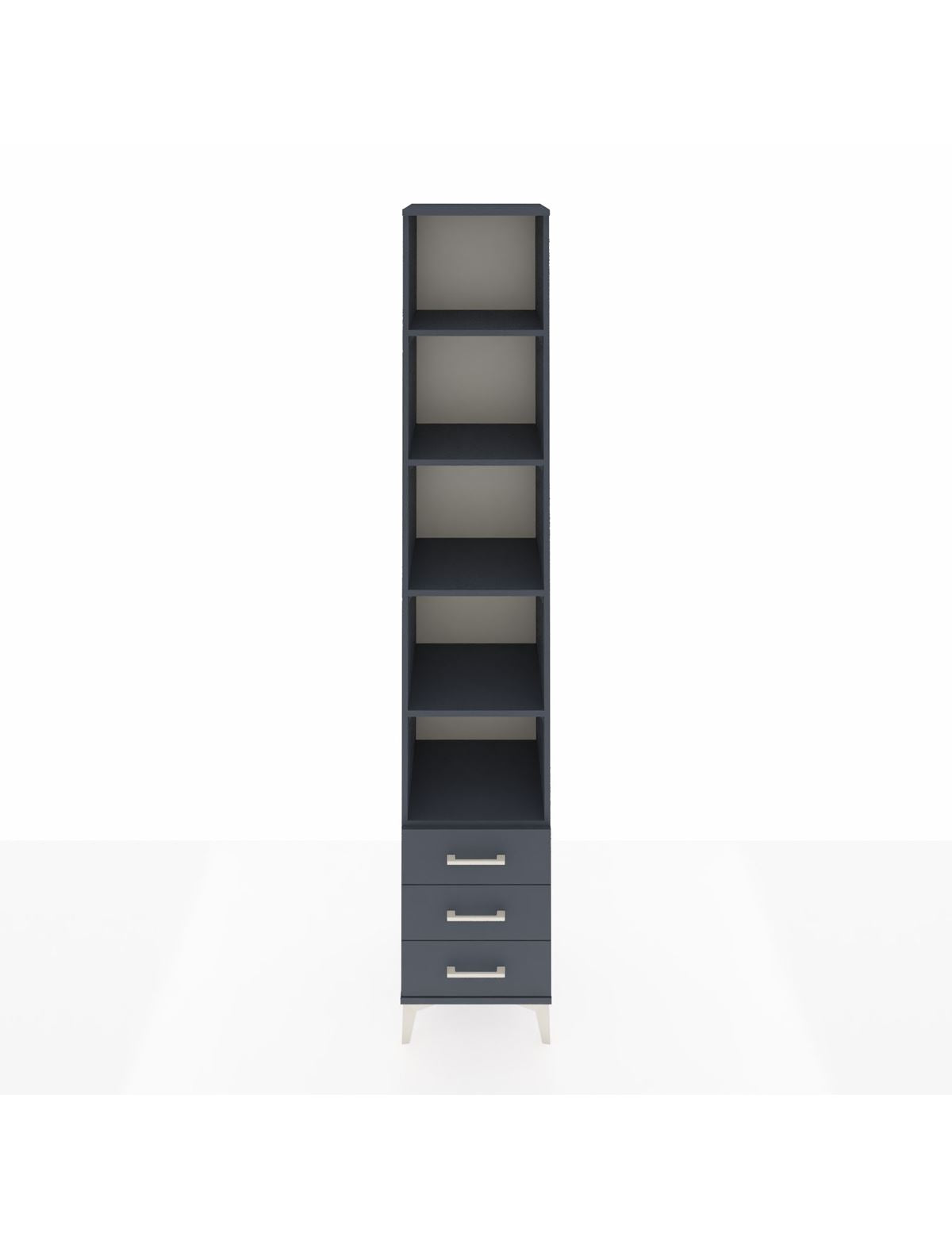 Hyperion Dolap 5 Raflı 3 Çekmeceli 44x44x243 Antrasit-Antrasit