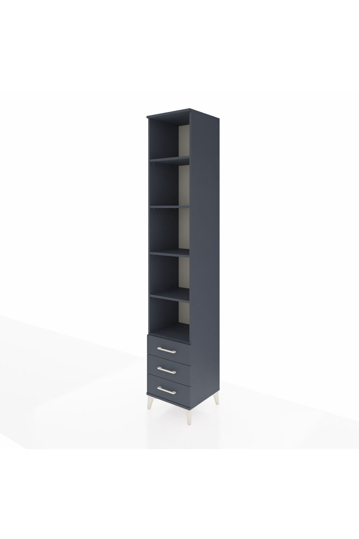 Hyperion Dolap 5 Raflı 3 Çekmeceli 44x44x243 Antrasit-Antrasit