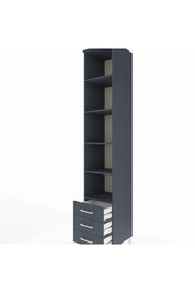 Hyperion Dolap 5 Raflı 3 Çekmeceli 44x44x243 Antrasit-Antrasit