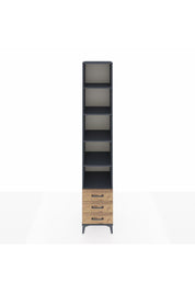 Hyperion Dolap 5 Raflı 3 Çekmeceli 44x44x243 Antrasit-Çam