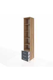 Hyperion Dolap 5 Raflı 3 Çekmeceli 44x44x243 Çam-Antrasit