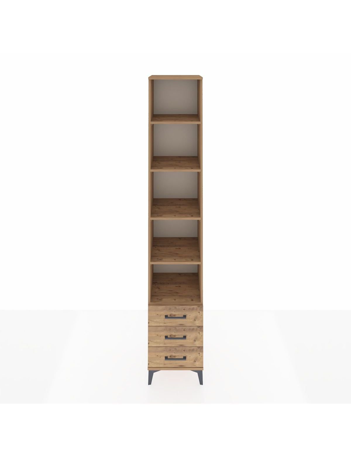 Hyperion Dolap 5 Raflı 3 Çekmeceli 44x44x243 Çam-Çam