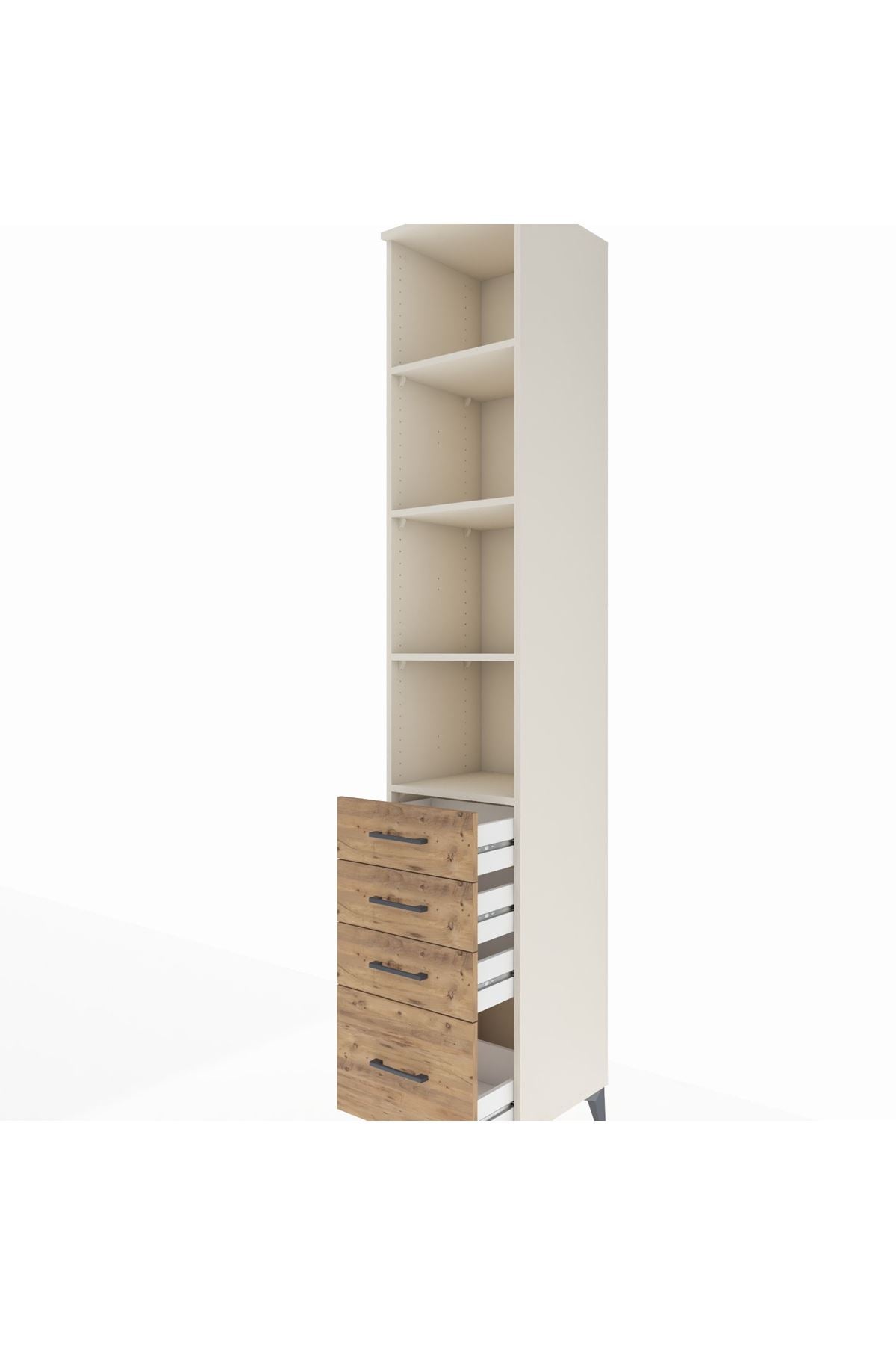 Hyperion Dolap 4 Raflı 4 Çekmeceli 44x44x243 Aytaşı-Çam