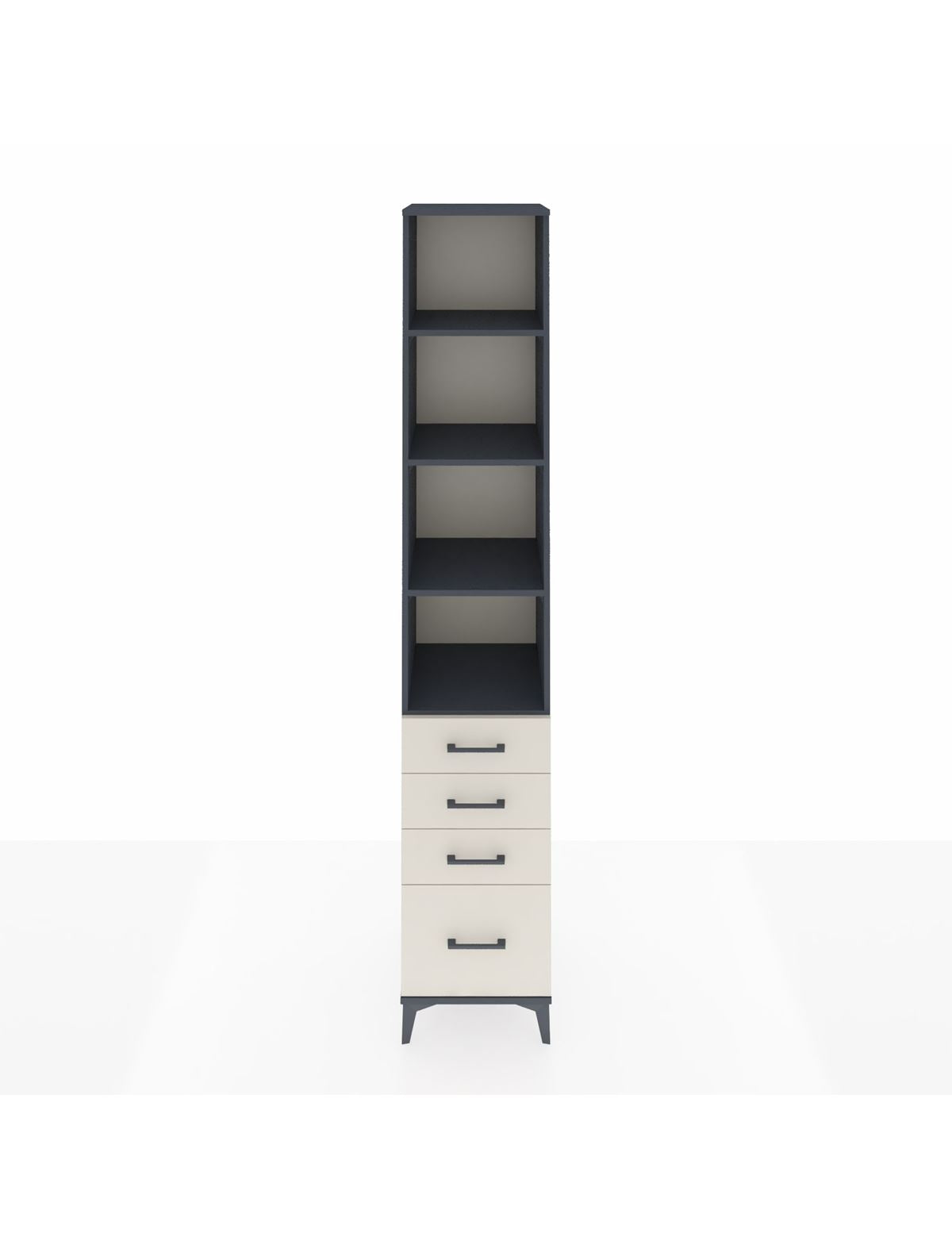 Hyperion Dolap 4 Raflı 4 Çekmeceli 44x44x243 Antrasit-Aytaşı