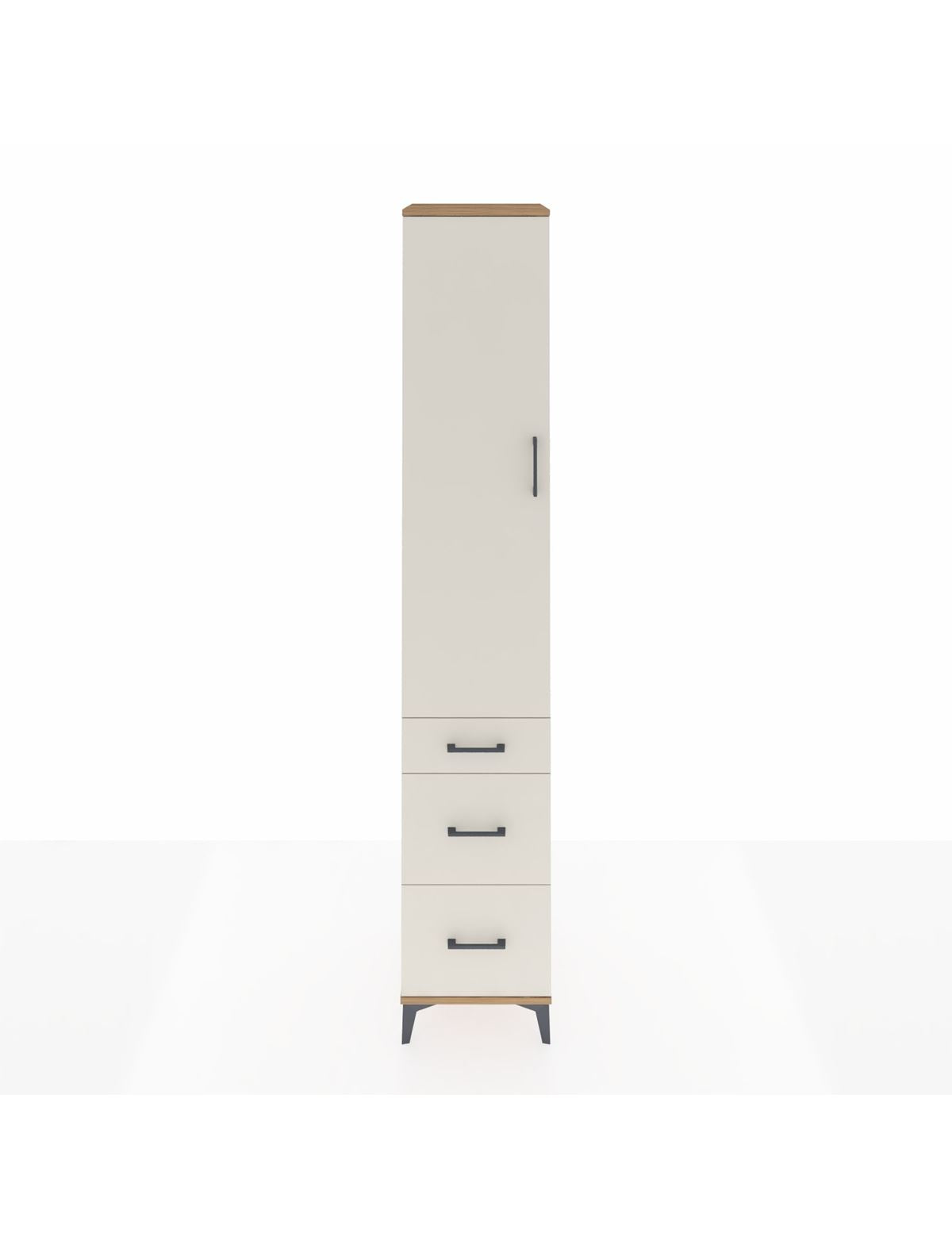 Hyperion Dolap 4 Raflı 3 Çekmeceli Tek Kapaklı 44x44x243 Çam-Aytaşı