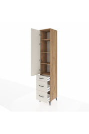 Hyperion Dolap 4 Raflı 3 Çekmeceli Tek Kapaklı 44x44x243 Çam-Aytaşı