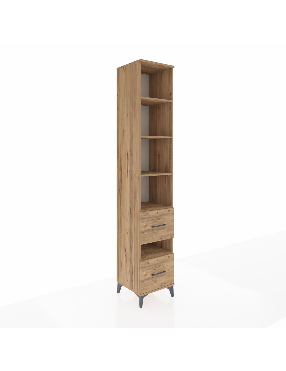 Hyperion Dolap 5 Raflı 2 Çekmeceli 44x44x243 Çam-Çam