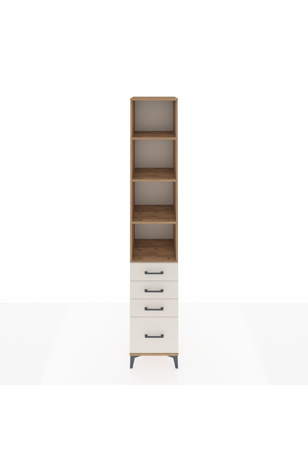 Hyperion Dolap 4 Raflı 4 Çekmeceli 44x44x243 Çam-Aytaşı