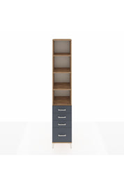 Hyperion Dolap 4 Raflı 4 Çekmeceli 44x44x243 Çam-Antrasit