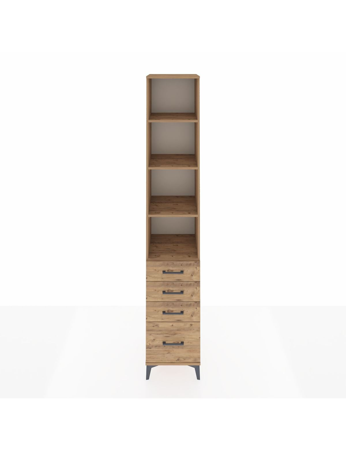 Hyperion Dolap 4 Raflı 4 Çekmeceli 44x44x243 Çam-Çam