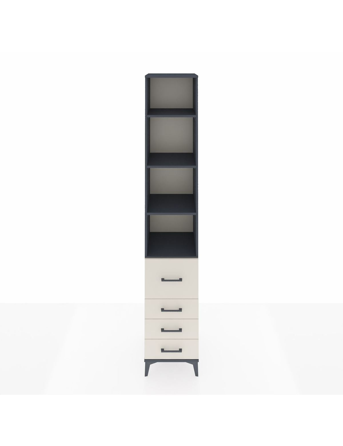 Hyperion Dolap 4 Raflı 4 Çekmeceli 44x44x243 Antrasit-Aytaşı