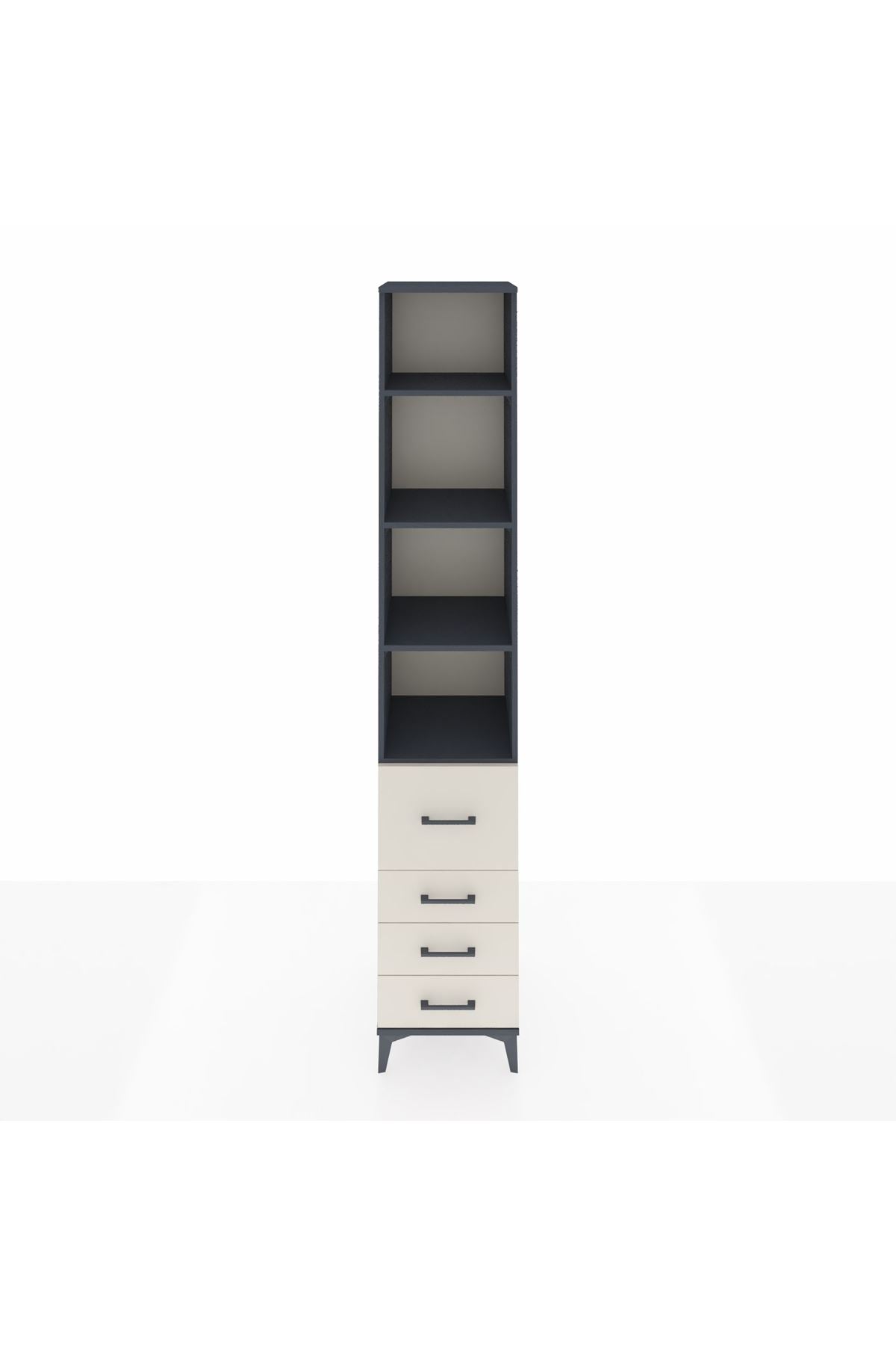 Hyperion Dolap 4 Raflı 4 Çekmeceli 44x44x243 Antrasit-Aytaşı