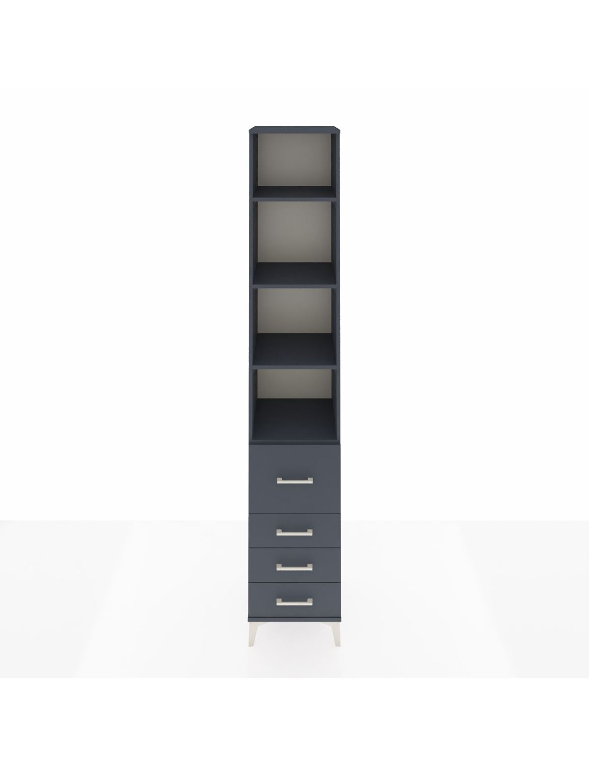 Hyperion Dolap 4 Raflı 4 Çekmeceli 44x44x243 Antrasit-Antrasit