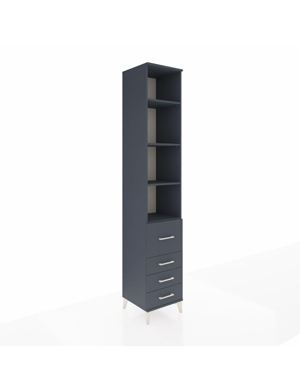 Hyperion Dolap 4 Raflı 4 Çekmeceli 44x44x243 Antrasit-Antrasit