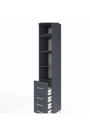 Hyperion Dolap 4 Raflı 4 Çekmeceli 44x44x243 Antrasit-Antrasit