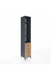 Hyperion Dolap 4 Raflı 4 Çekmeceli 44x44x243 Antrasit-Çam