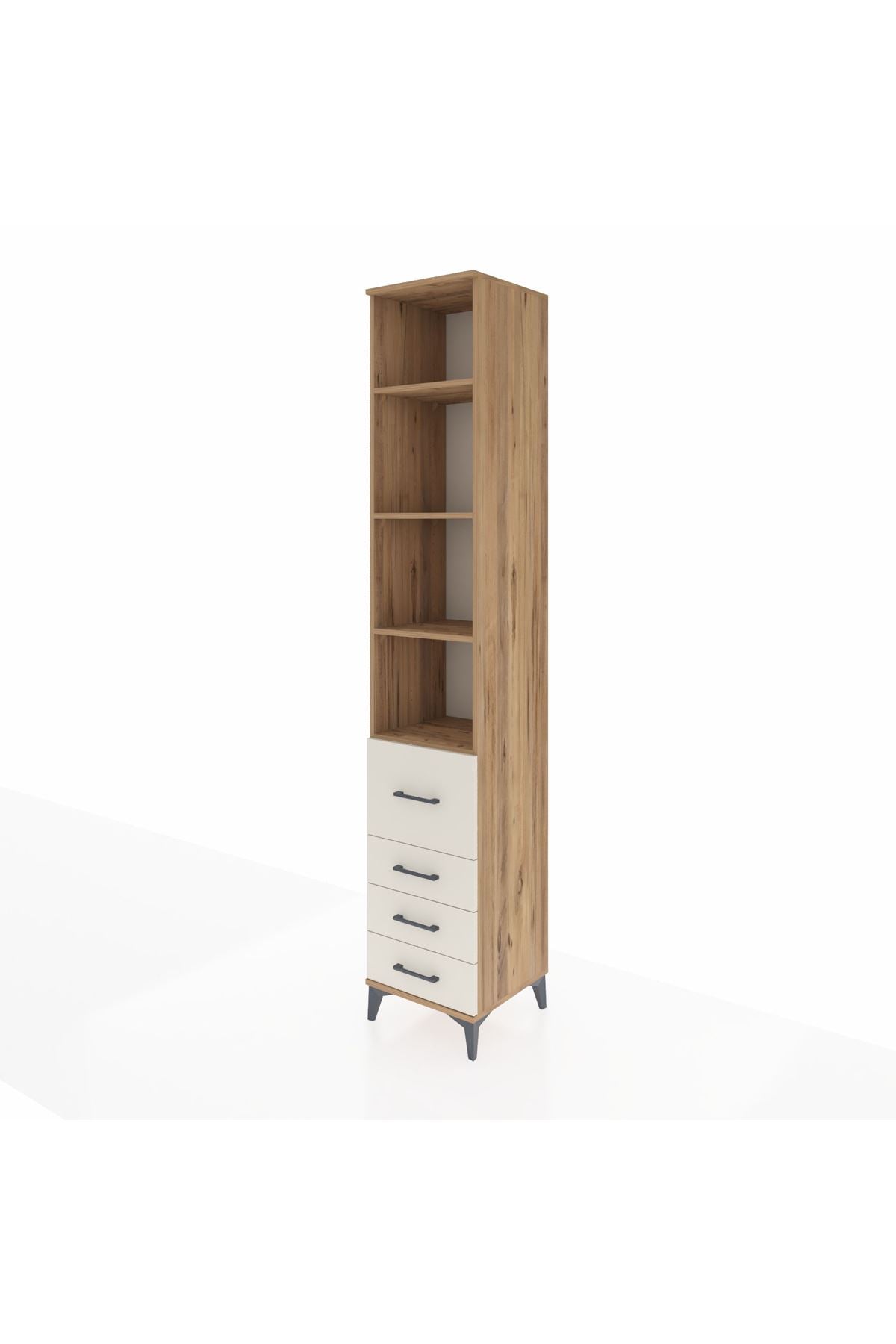 Hyperion Dolap 4 Raflı 4 Çekmeceli 44x44x243 Çam-Aytaşı