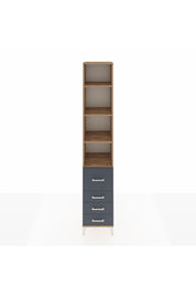 Hyperion Dolap 4 Raflı 4 Çekmeceli 44x44x243 Çam-Antrasit