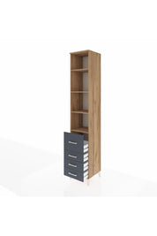 Hyperion Dolap 4 Raflı 4 Çekmeceli 44x44x243 Çam-Antrasit