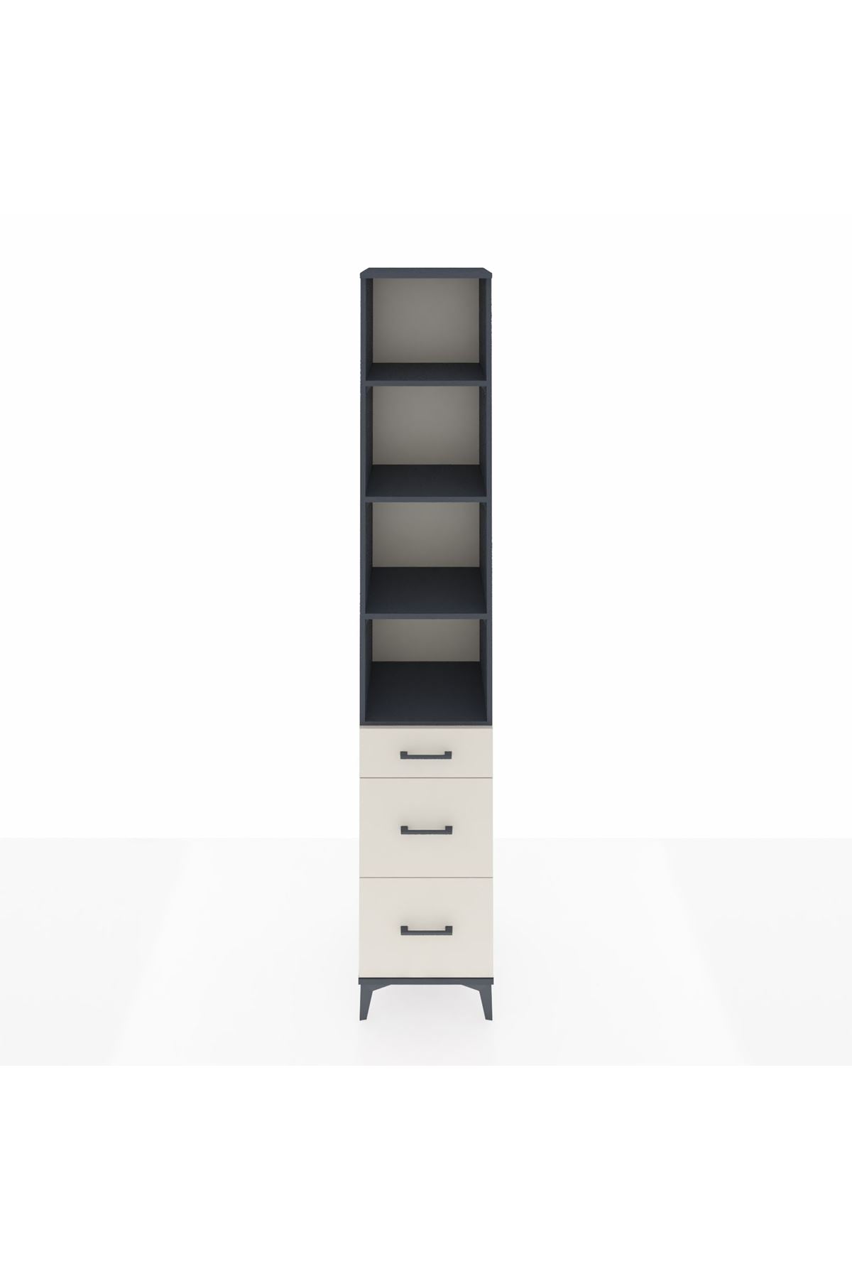Hyperion Dolap 4 Raflı 3 Çekmeceli 44x44x243 Antrasit-Aytaşı