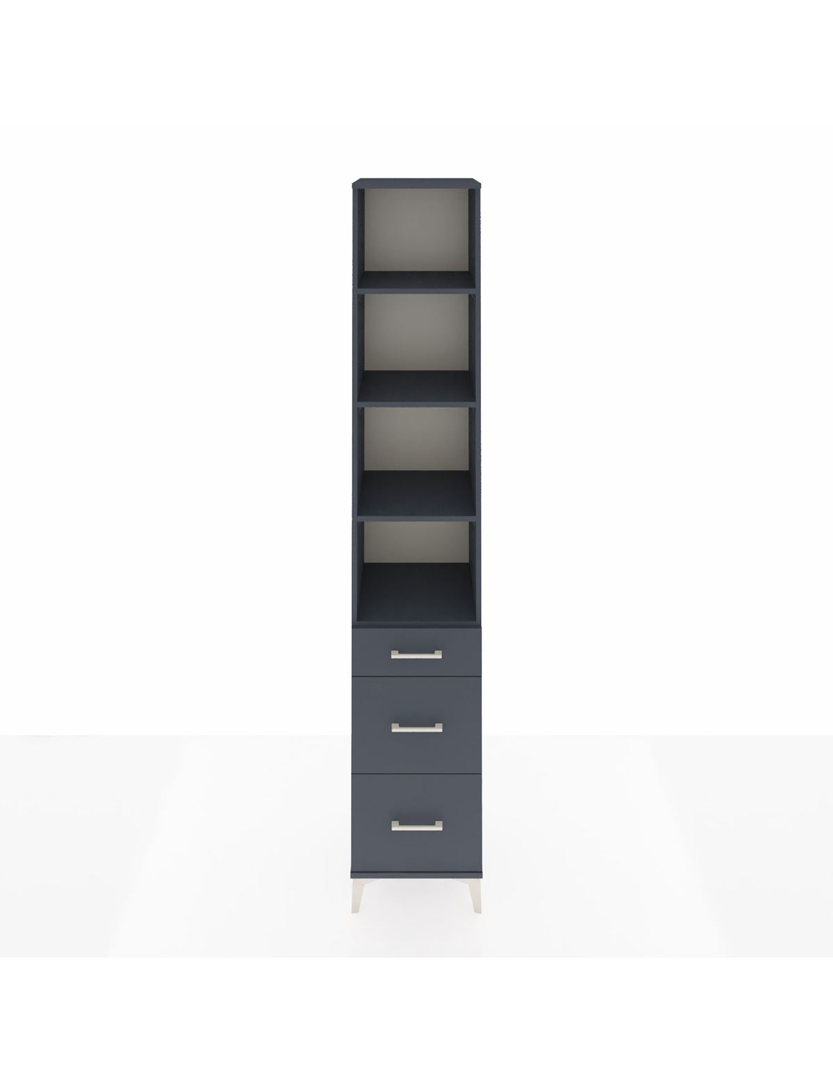 Hyperion Dolap 4 Raflı 3 Çekmeceli 44x44x243 Antrasit-Antrasit