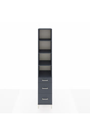 Hyperion Dolap 4 Raflı 3 Çekmeceli 44x44x243 Antrasit-Antrasit