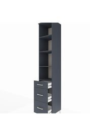 Hyperion Dolap 4 Raflı 3 Çekmeceli 44x44x243 Antrasit-Antrasit