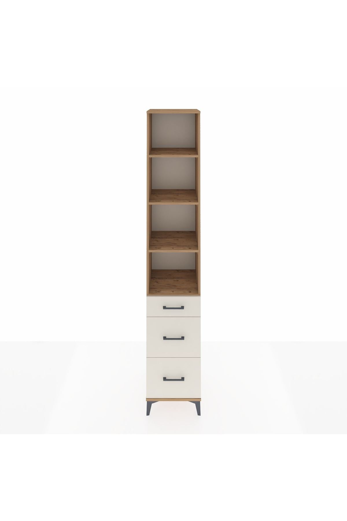 Hyperion Dolap 4 Raflı 3 Çekmeceli 44x44x243 Çam-Aytaşı