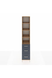 Hyperion Dolap 4 Raflı 3 Çekmeceli 44x44x243 Çam-Antrasit