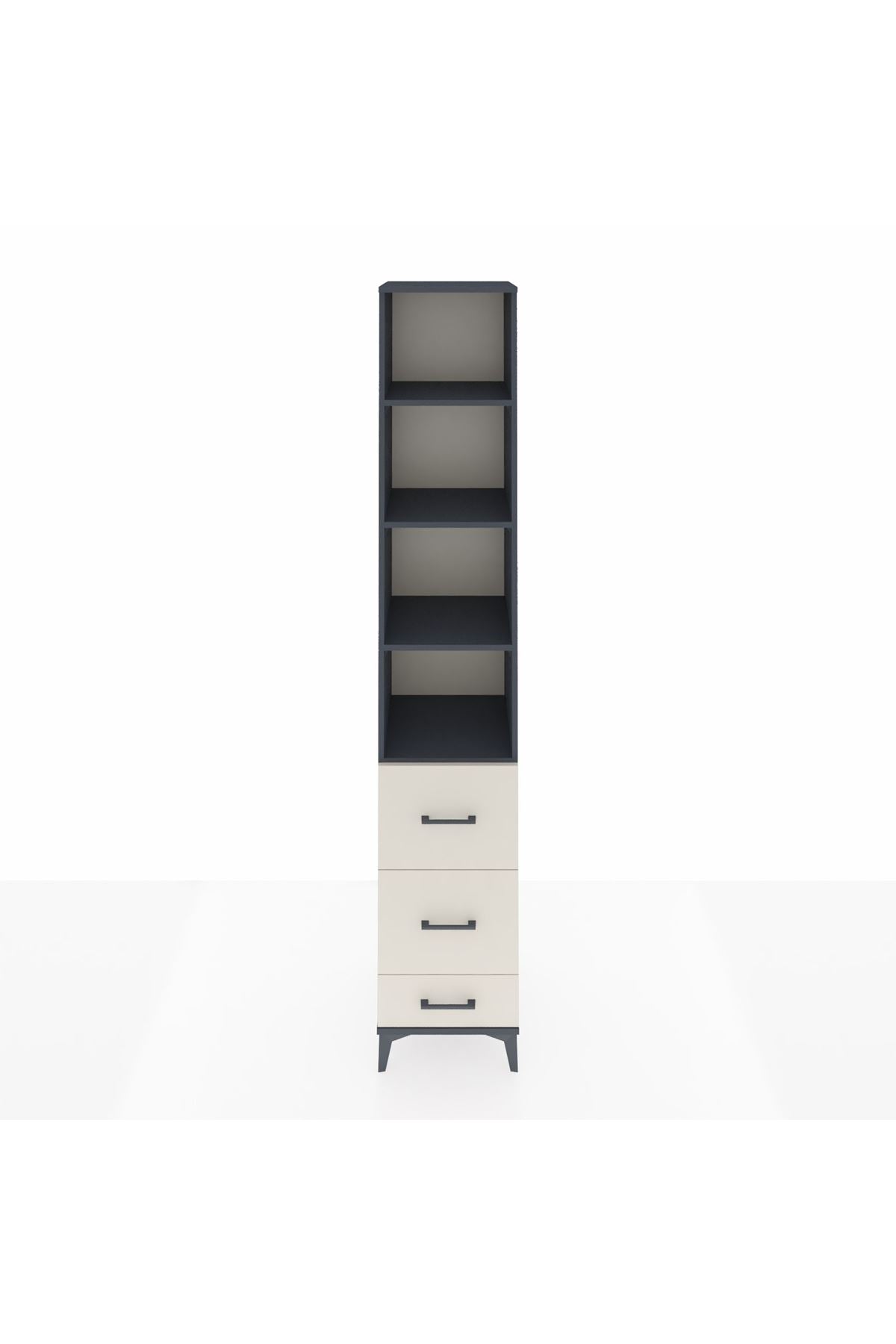 Hyperion Dolap 4 Raflı 3 Çekmeceli 44x44x243 Antrasit-Aytaşı