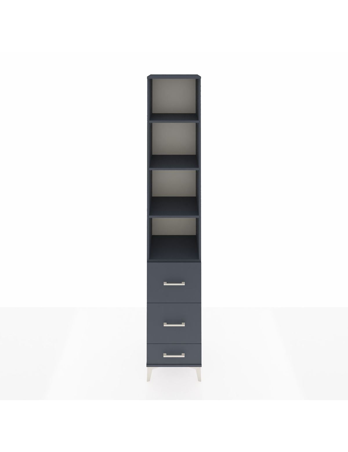 Hyperion Dolap 4 Raflı 3 Çekmeceli 44x44x243 Antrasit-Antrasit