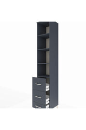 Hyperion Dolap 4 Raflı 3 Çekmeceli 44x44x243 Antrasit-Antrasit