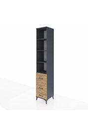 Hyperion Dolap 4 Raflı 3 Çekmeceli 44x44x243 Antrasit-Çam